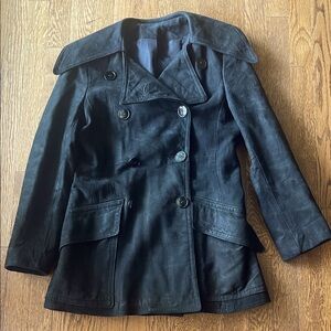Calvin Klein suede Vintage Double-Breasted Jacket